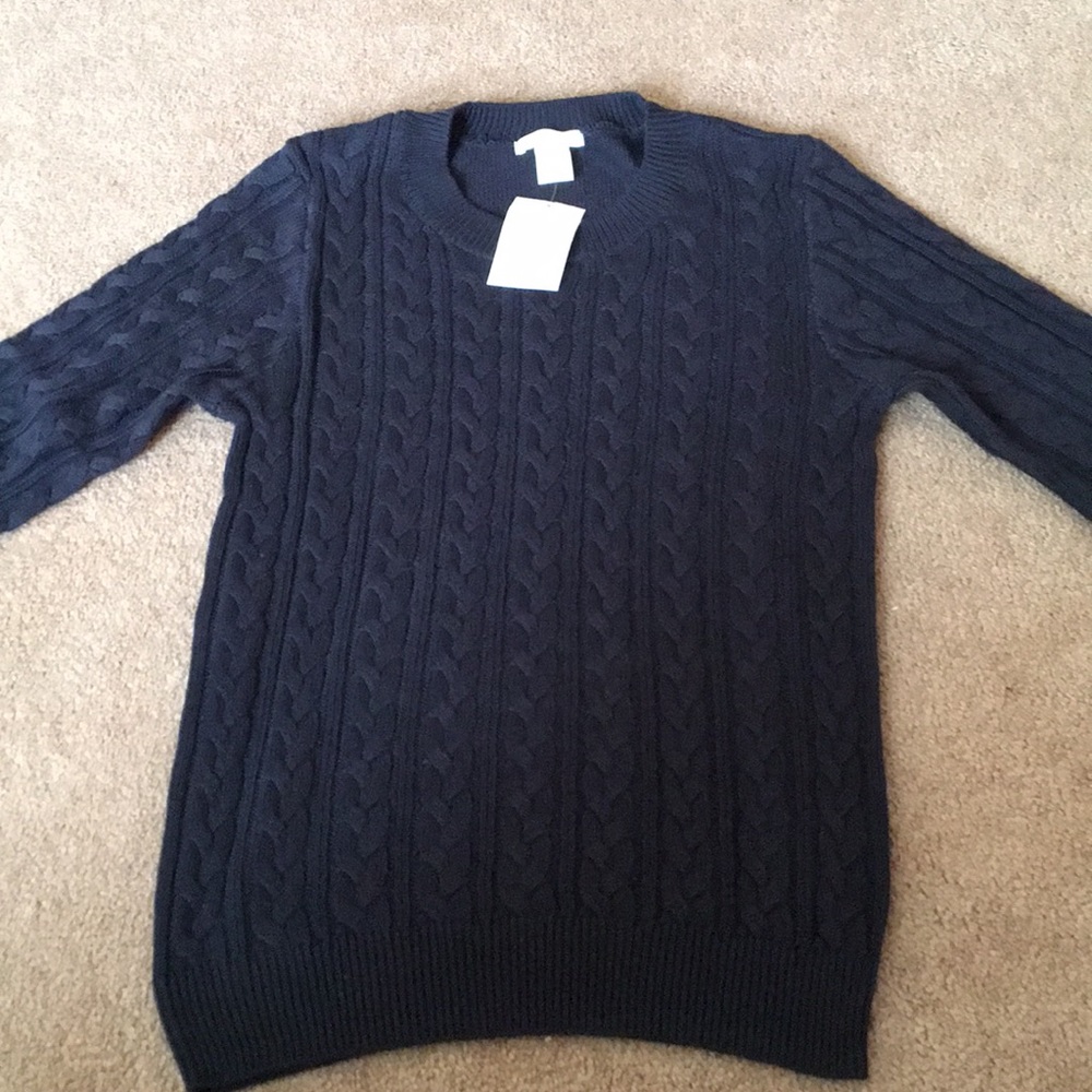 NWT H&M Navy Blue Cable Knit Sweater Size XS